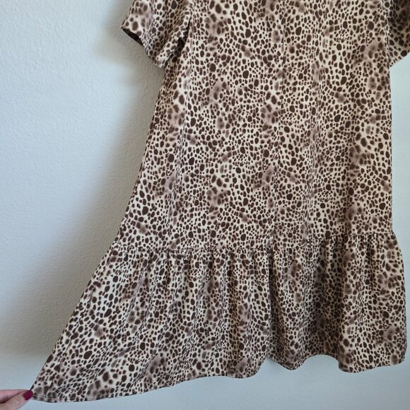 Target A New Day Oversized Swing Style Short Sleeve Dress Animal Print Size XS - Picture 9 of 9